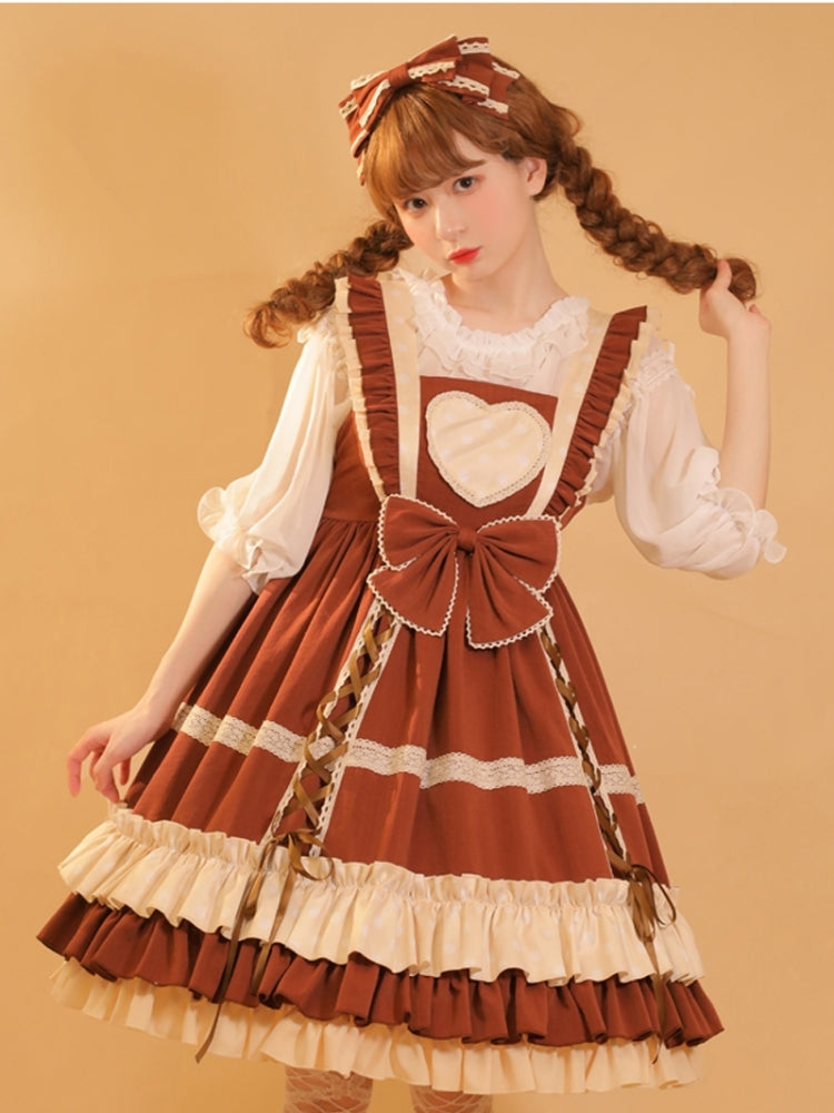 Lace-Up Frill Big Ribbon Sweet Dress EIY0024