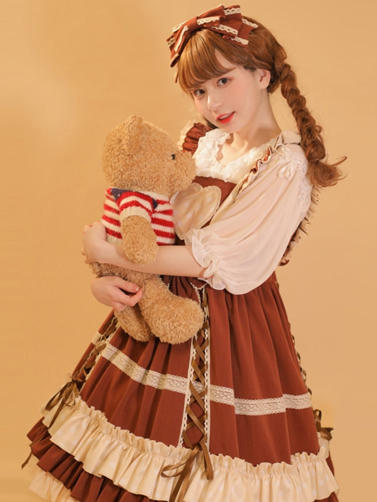 Lace-Up Frill Big Ribbon Sweet Dress EIY0024