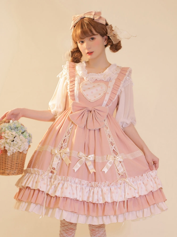 Lace-Up Frill Big Ribbon Sweet Dress EIY0024