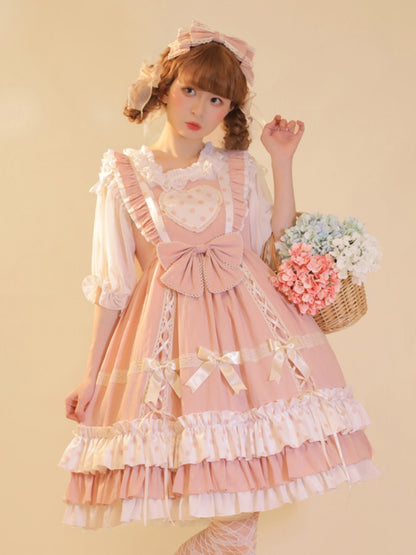 Lace-Up Frill Big Ribbon Sweet Dress EIY0024