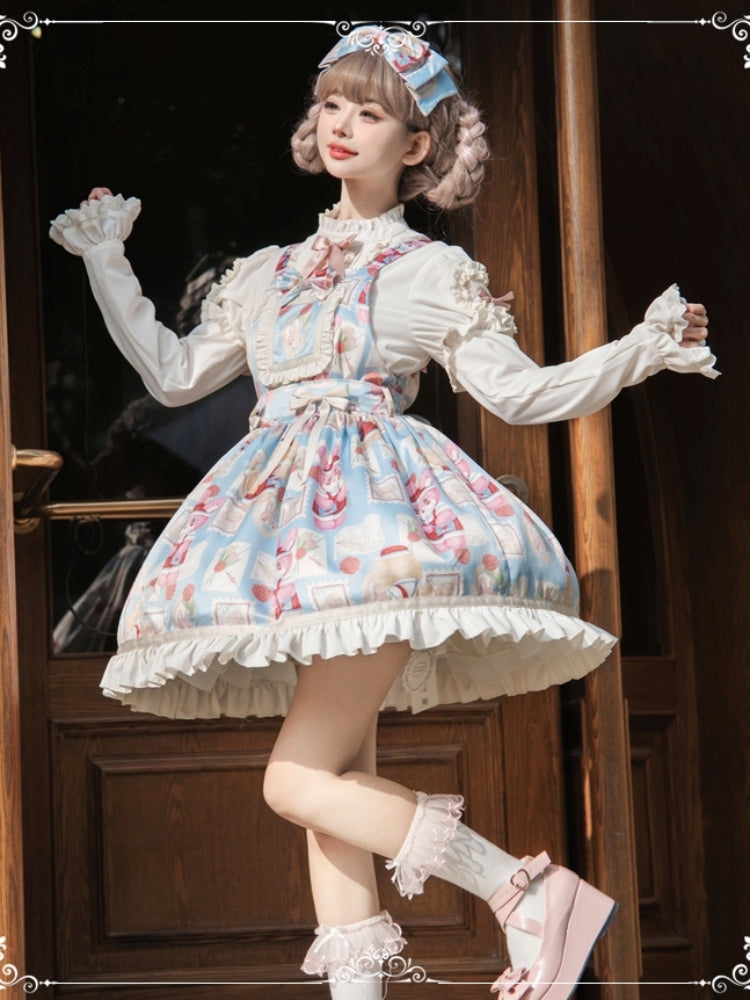 Retro Print Sweet Suspender Dress EIY0027