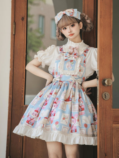 Retro Print Sweet Suspender Dress EIY0027