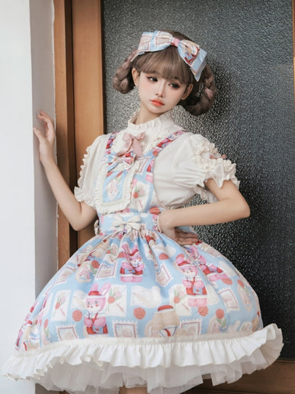 Retro Print Sweet Suspender Dress EIY0027