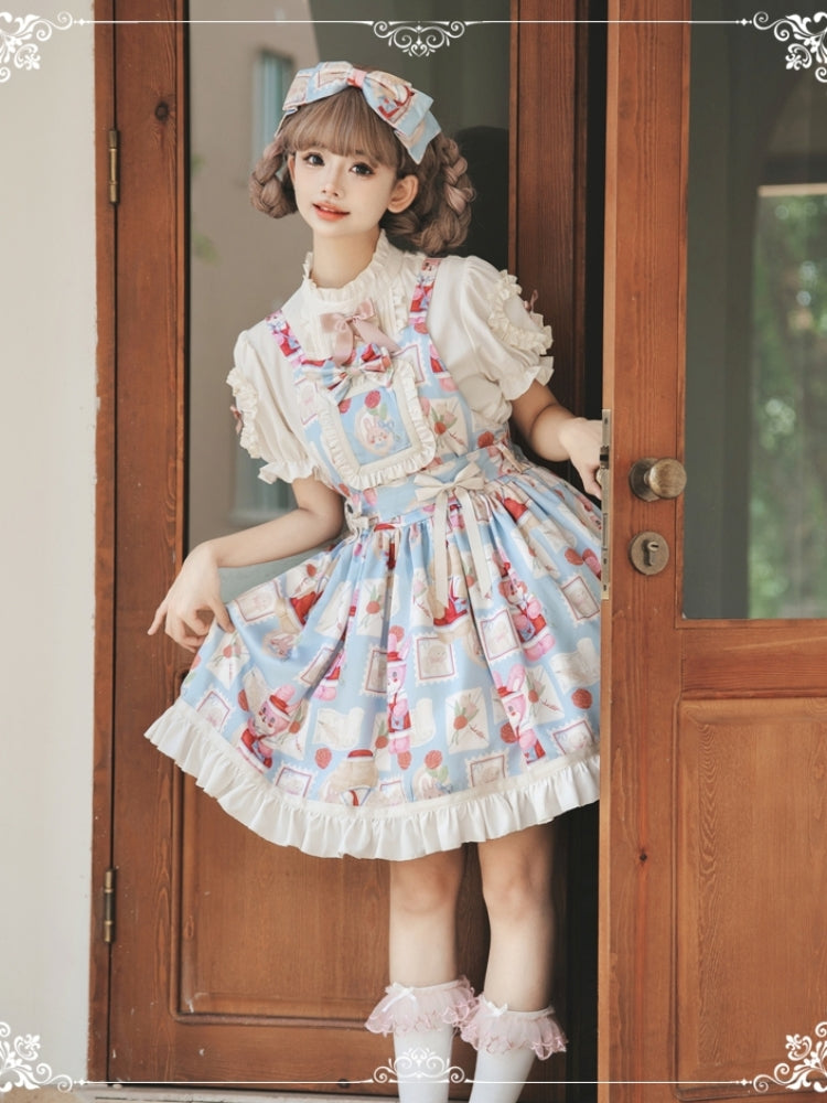 Retro Print Sweet Suspender Dress EIY0027