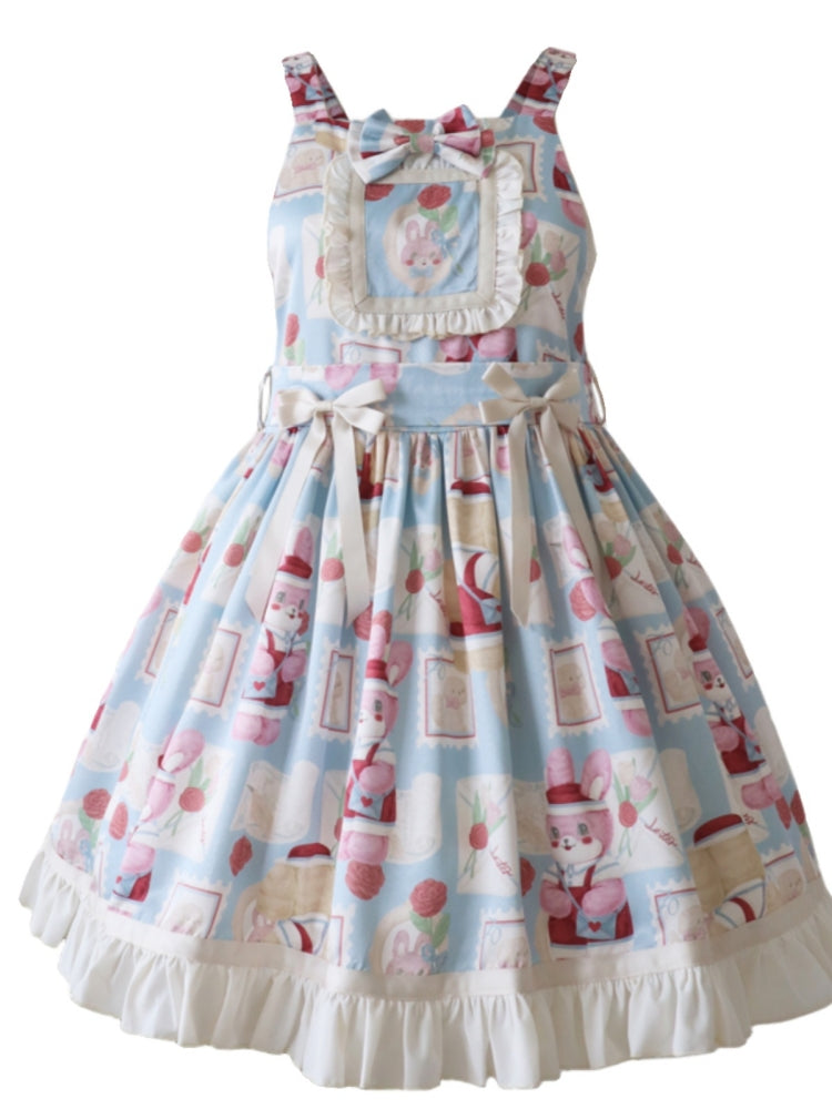 Retro Print Sweet Suspender Dress EIY0027