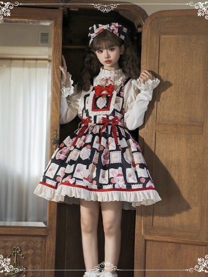 Retro Print Sweet Suspender Dress EIY0027