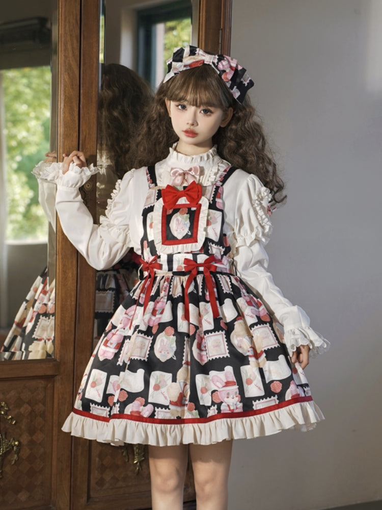 Retro Print Sweet Suspender Dress EIY0027