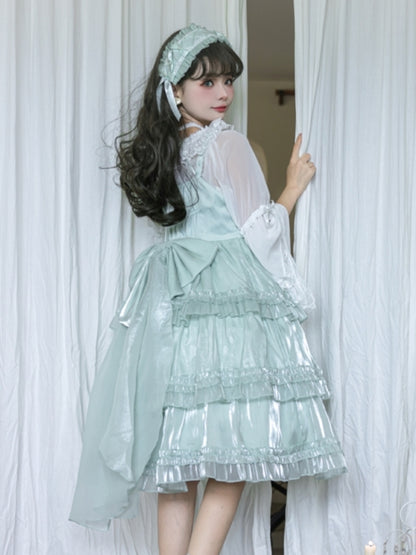 Being Green Shiny Tiered Lolita Dress EIY0031