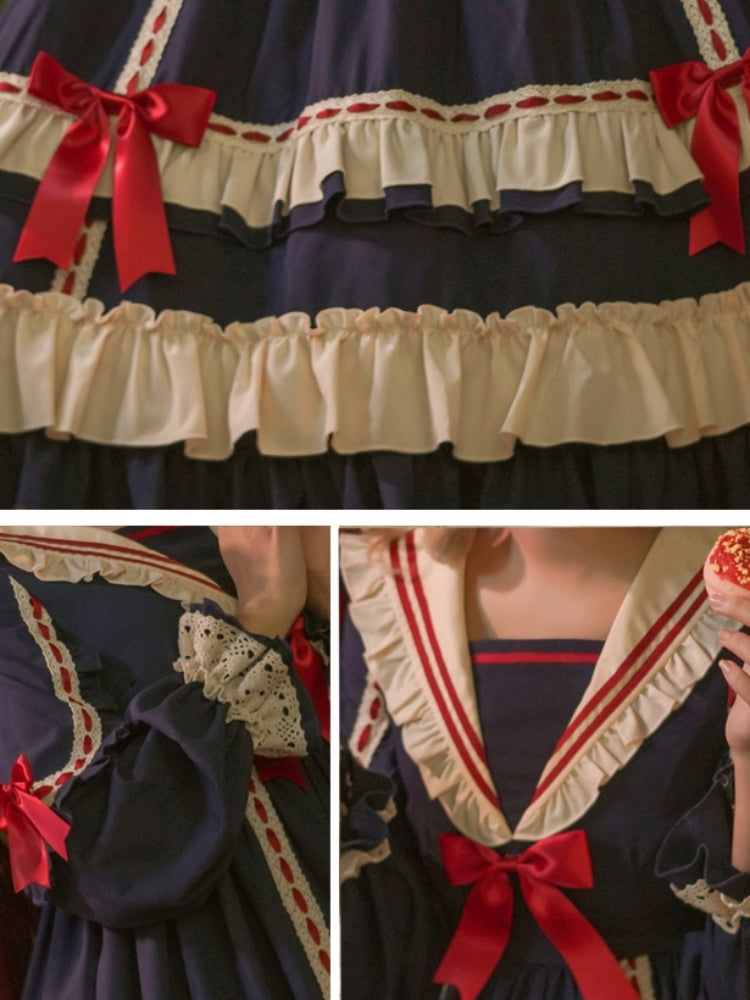 Sailor Collar Palace-Style High Waist Lolita Princess Dress EIY0035