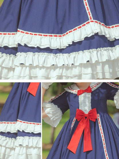 Snow White-Style Short Sleeve High Waist Lolita Dress EIY0037