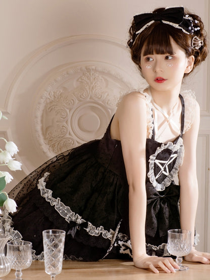 Star Black Dot Tulle Camisole Dress EIY0050