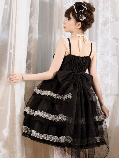 Star Black Dot Tulle Camisole Dress EIY0050