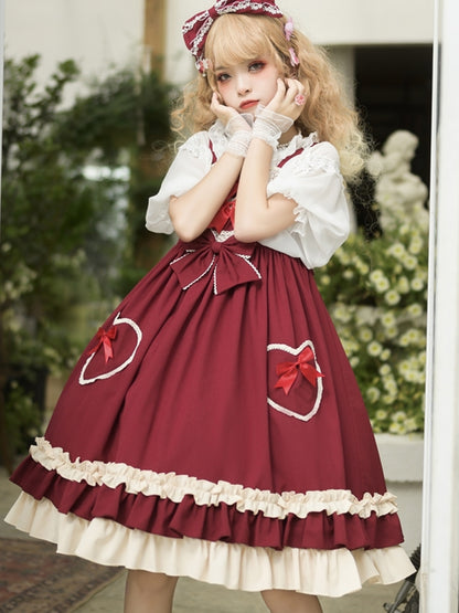 Heart Ribbon Red Lolita Dress EIY0051