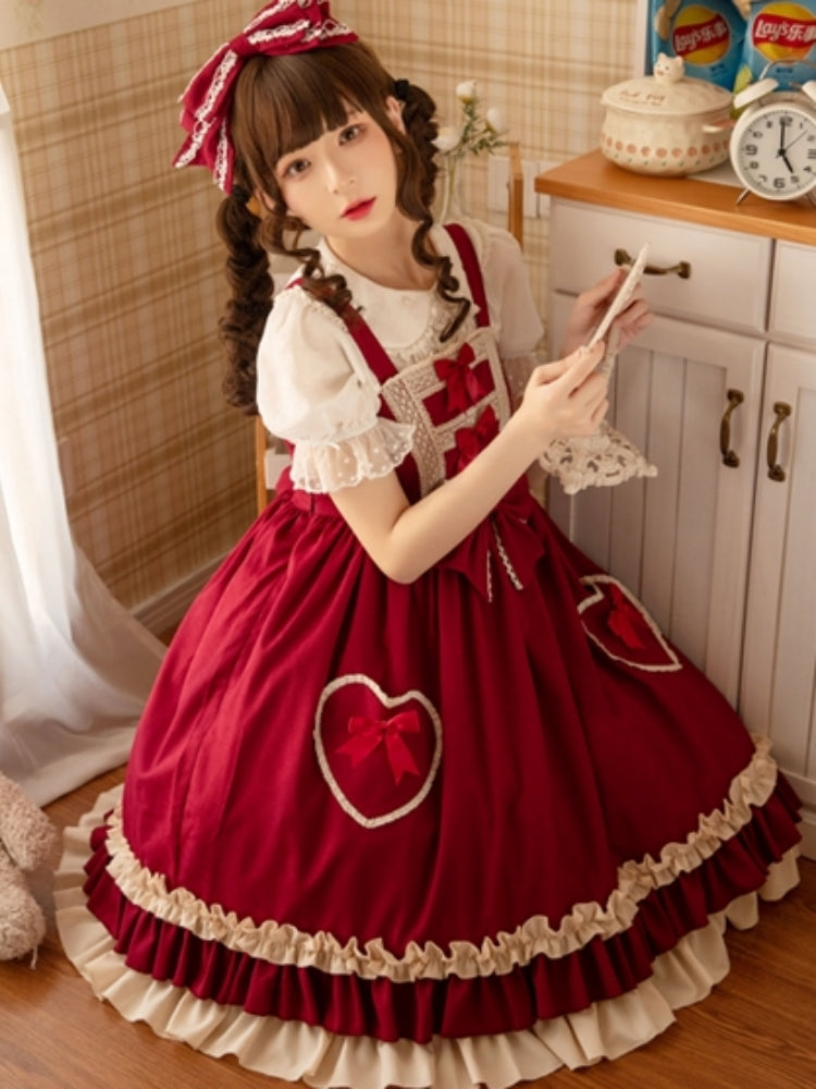 Heart Ribbon Red Lolita Dress EIY0051