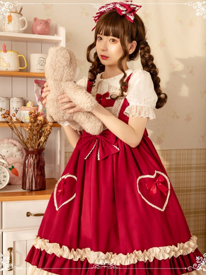 Heart Ribbon Red Lolita Dress EIY0051