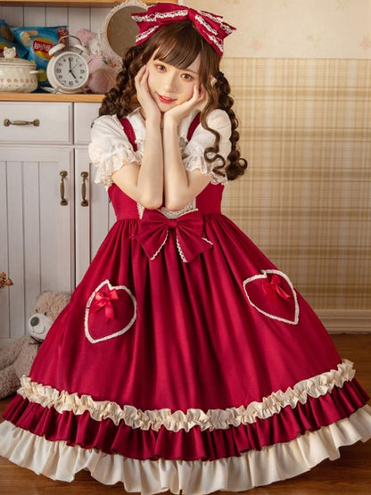 Heart Ribbon Red Lolita Dress EIY0051