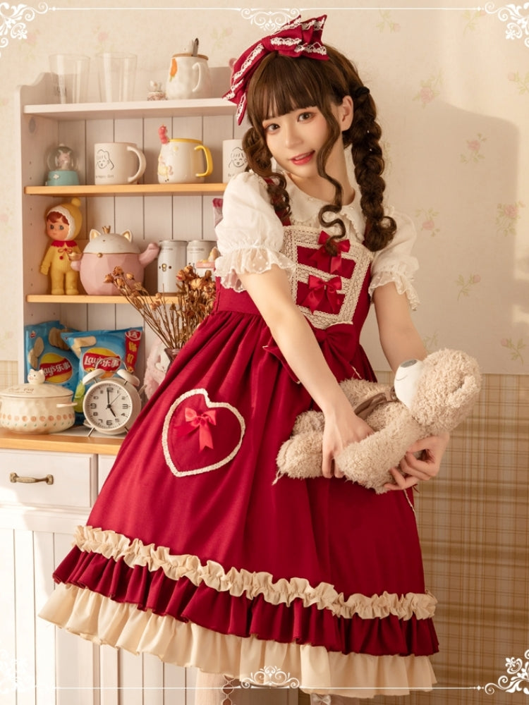 Heart Ribbon Red Lolita Dress EIY0051