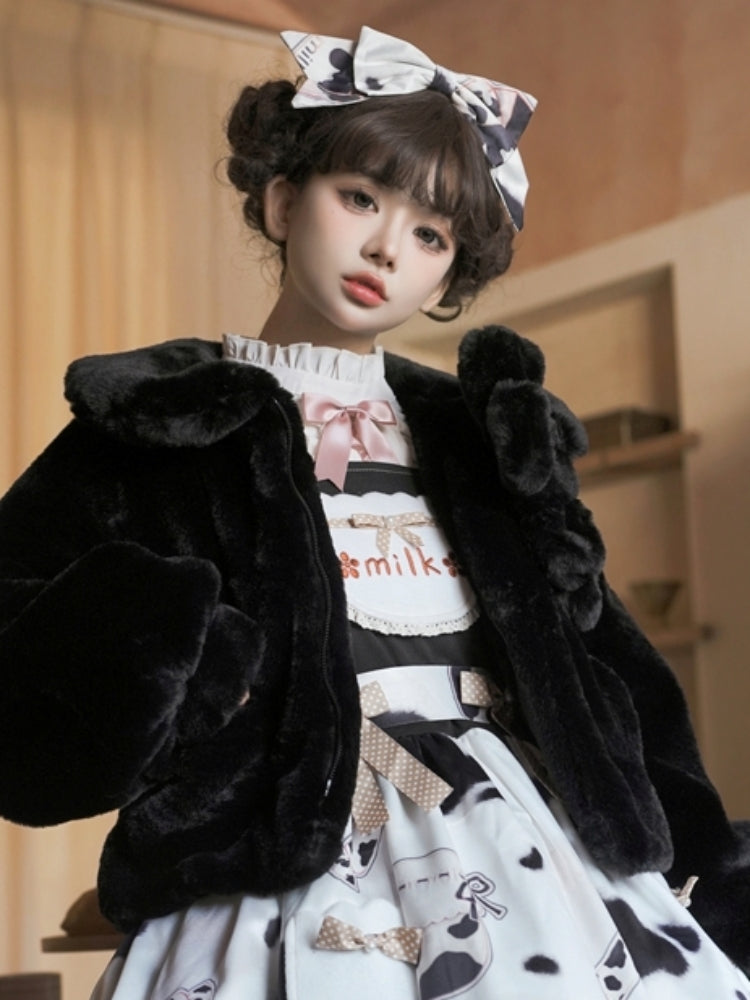 Short Fleece Ribbon Jacket EIY0053