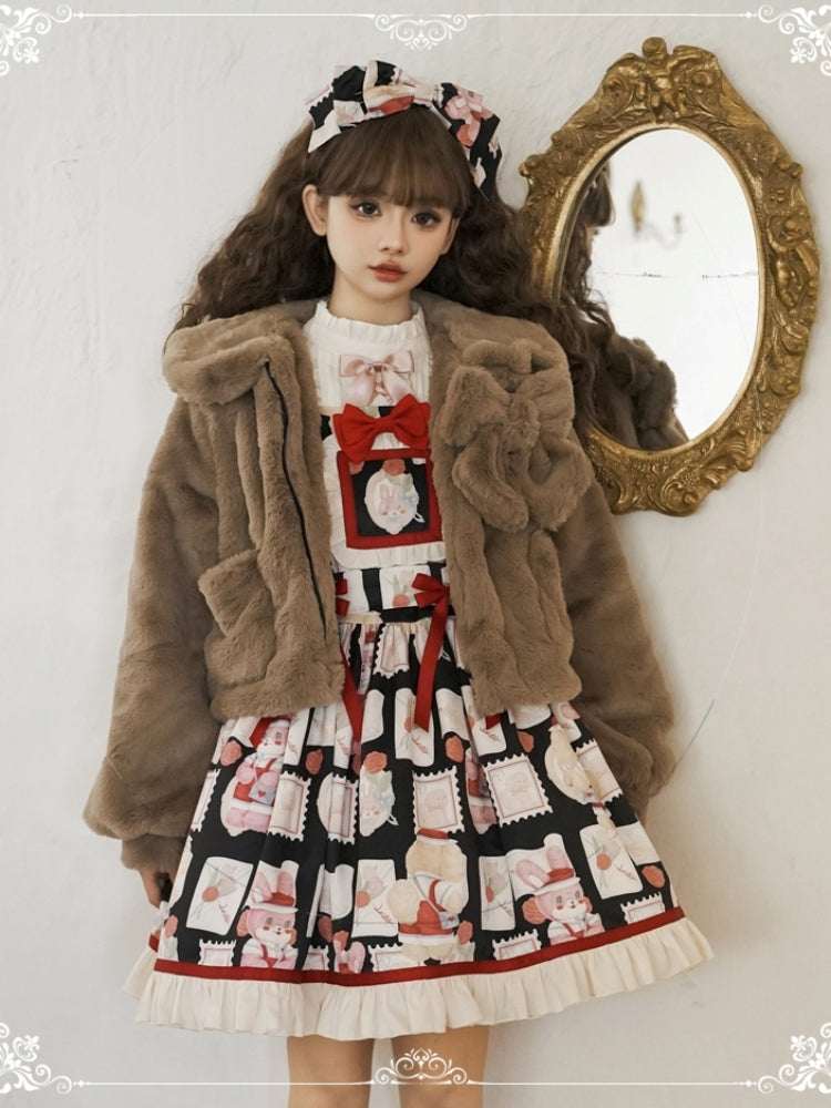 Short Fleece Ribbon Jacket EIY0053