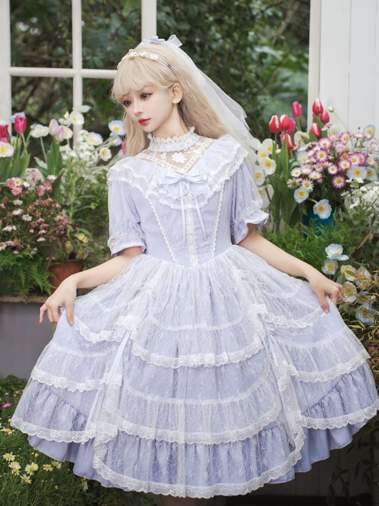 Light Blue Short Sleeve Princess Lolita Dress EIY0013