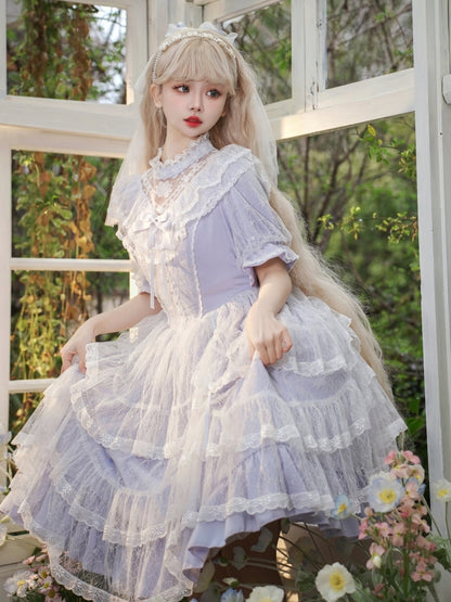 Light Blue Short Sleeve Princess Lolita Dress EIY0013