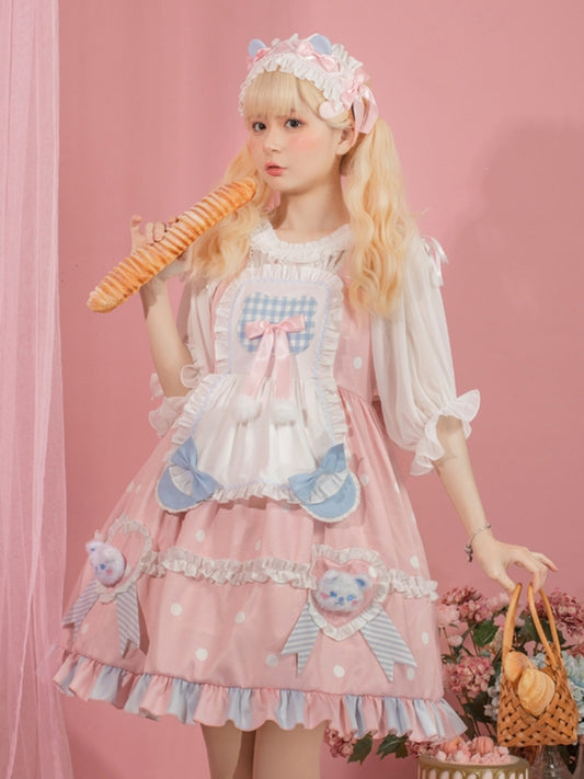 Bear Sweet Pink Frill Dress EIY0079