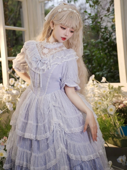 Light Blue Short Sleeve Princess Lolita Dress EIY0013