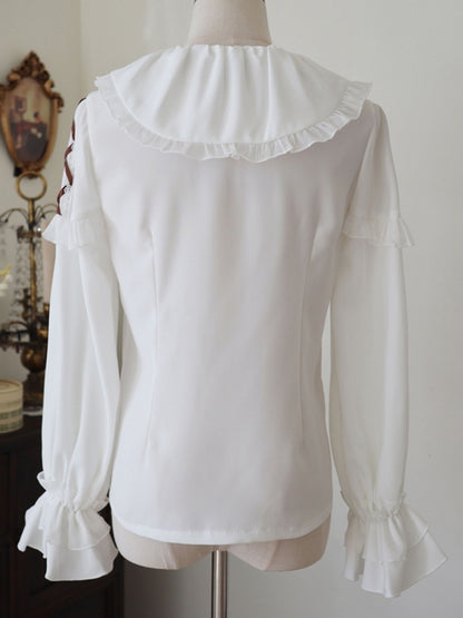 Round Collar Frill Lolita Long Sleeve Shirt EIY0082