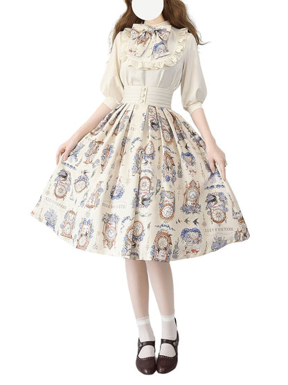 Clock Print Sweet Lolita Dress FOR0025