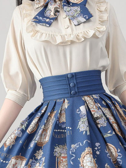 Clock Print Sweet Lolita Dress FOR0025