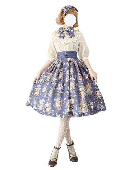 Clock Print Sweet Lolita Dress FOR0025