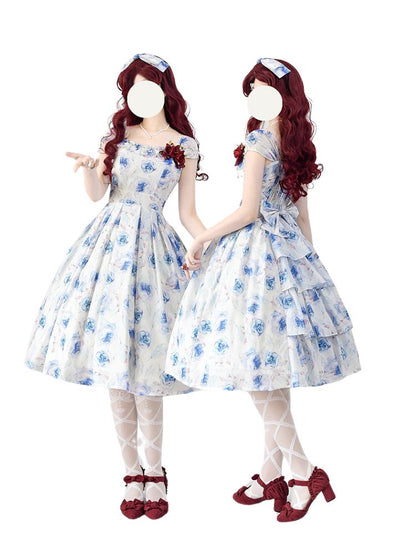 Various Pattern Elegant Retro Classic Lolita Dress + Cardigan FOR0026