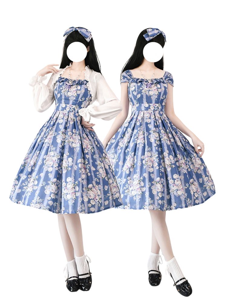 Various Pattern Elegant Retro Classic Lolita Dress + Cardigan FOR0026