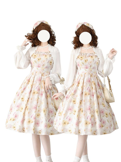 Various Pattern Elegant Retro Classic Lolita Dress + Cardigan FOR0026