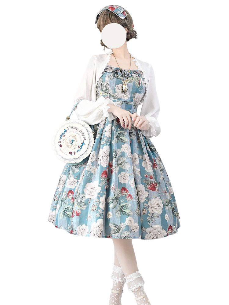 Various Pattern Elegant Retro Classic Lolita Dress + Cardigan FOR0026