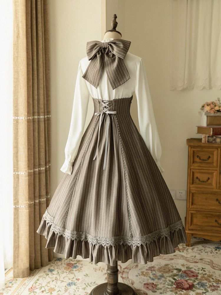 Retro Classical Elegant Breathable Lolita Skirt & Elegant Ruffle Shirt FOR0036