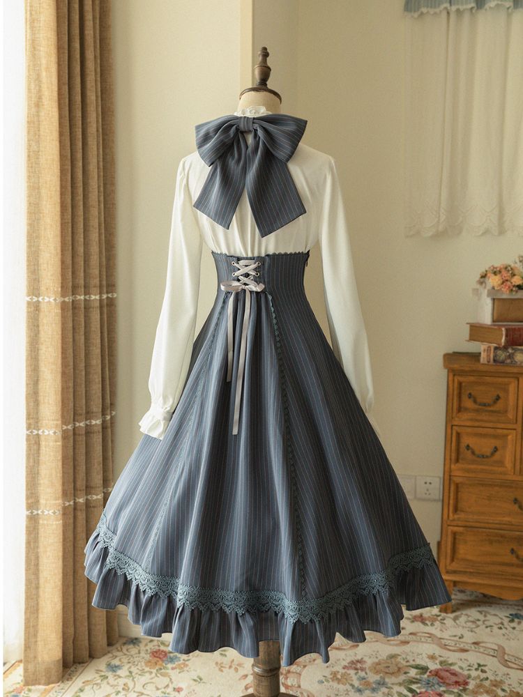 Retro Classical Elegant Breathable Lolita Skirt & Elegant Ruffle Shirt FOR0036