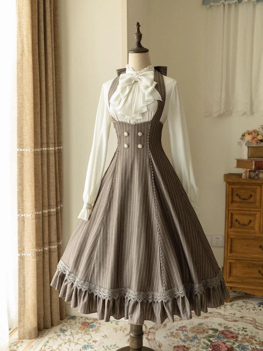 Retro Classical Elegant Breathable Lolita Skirt & Elegant Ruffle Shirt FOR0036