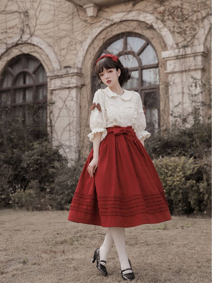 Retro Classic Red & White Two-piece Set FOR0042