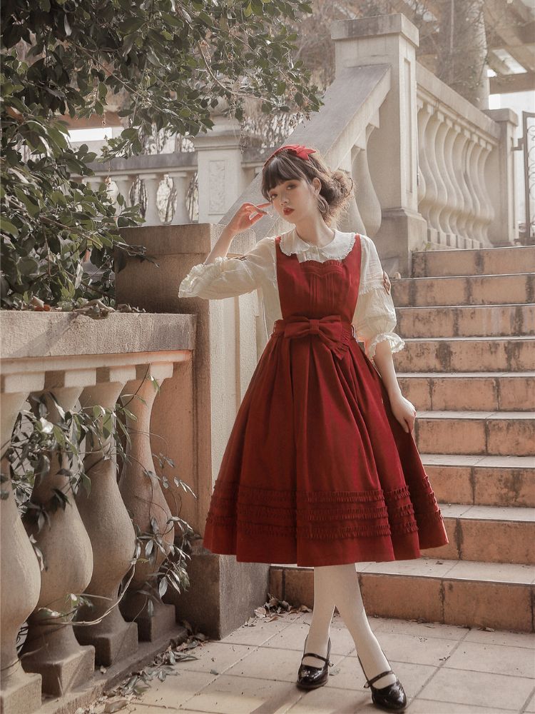 Retro Classic Red & White Two-piece Set FOR0042