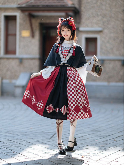 Japanese Style Black & White Lolita Dress FOR0052