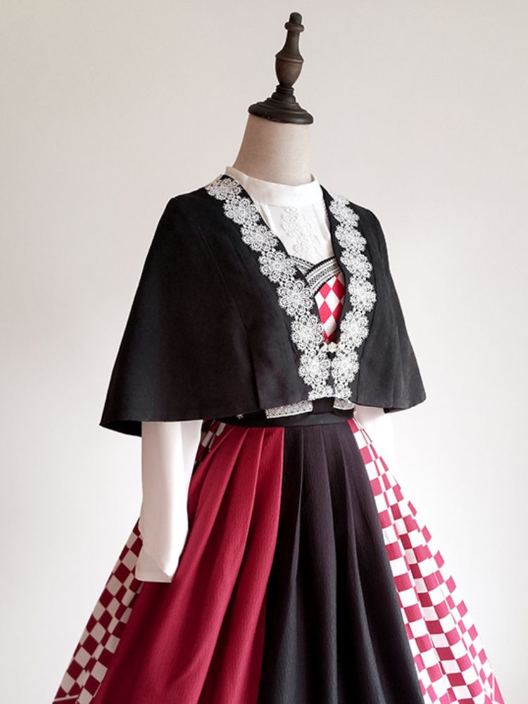 Japanese Style Black & White Lolita Dress FOR0052