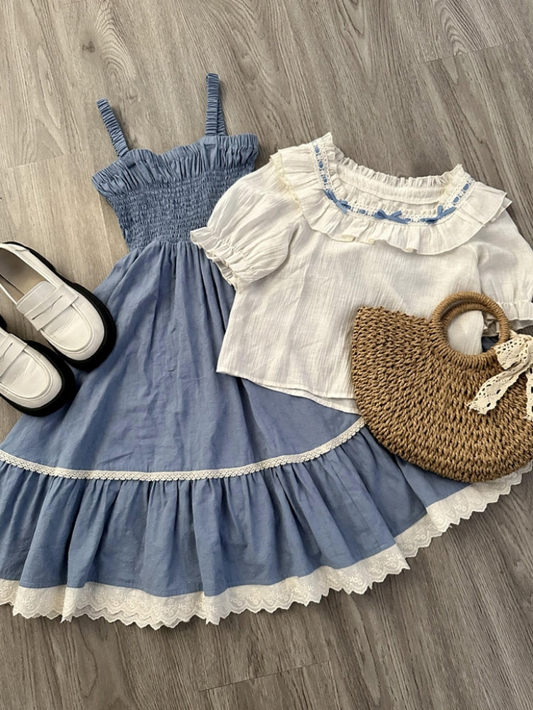 Frilly Light Blue Summer Dress LAL0034