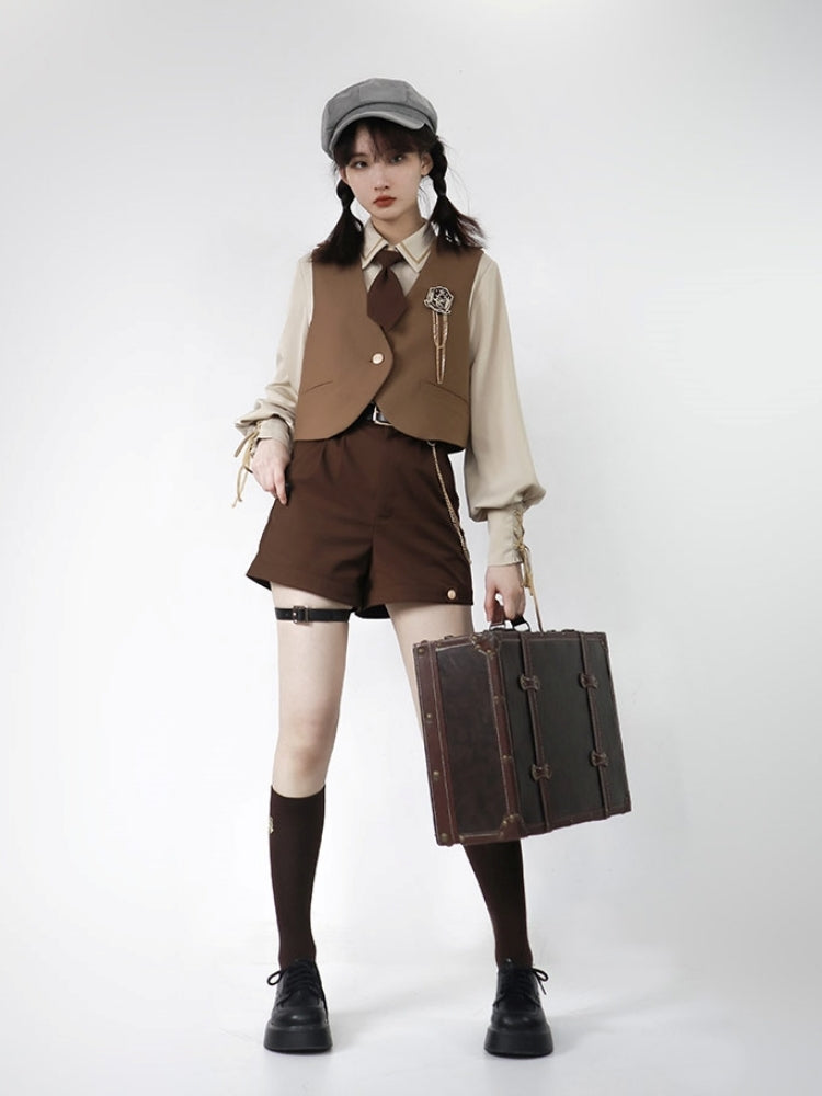 Brown Detective Style Two-Piece Set LAL0059