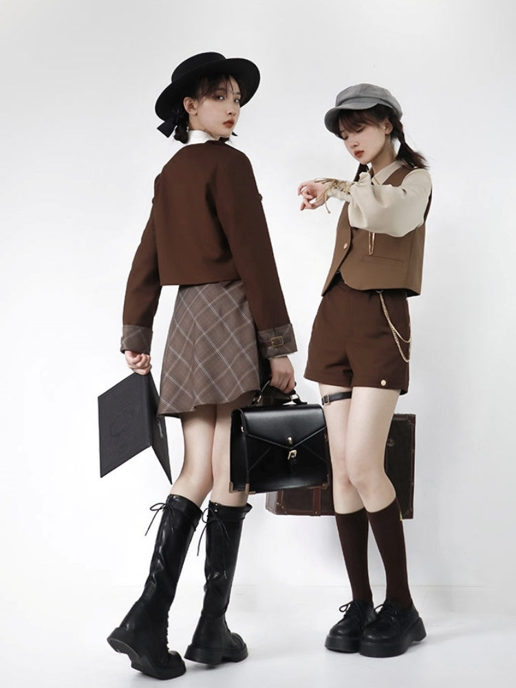 Brown Detective Style Two-Piece Set LAL0059