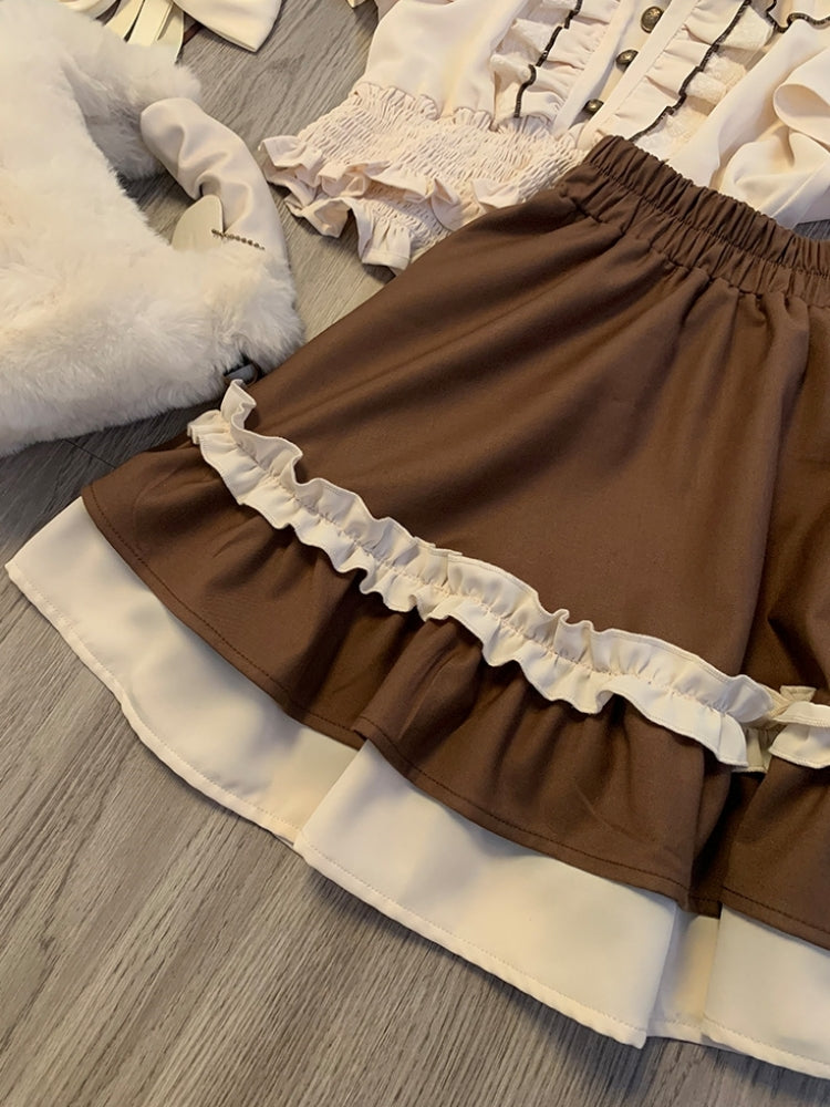 Caramel Cocoa Off-Shoulder Two-Piece LAL0032