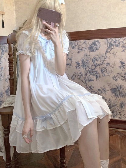 Girly Style White Mini Dress LAL0013