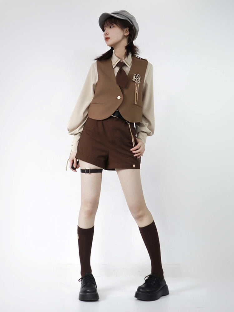 Brown Detective Style Two-Piece Set LAL0059