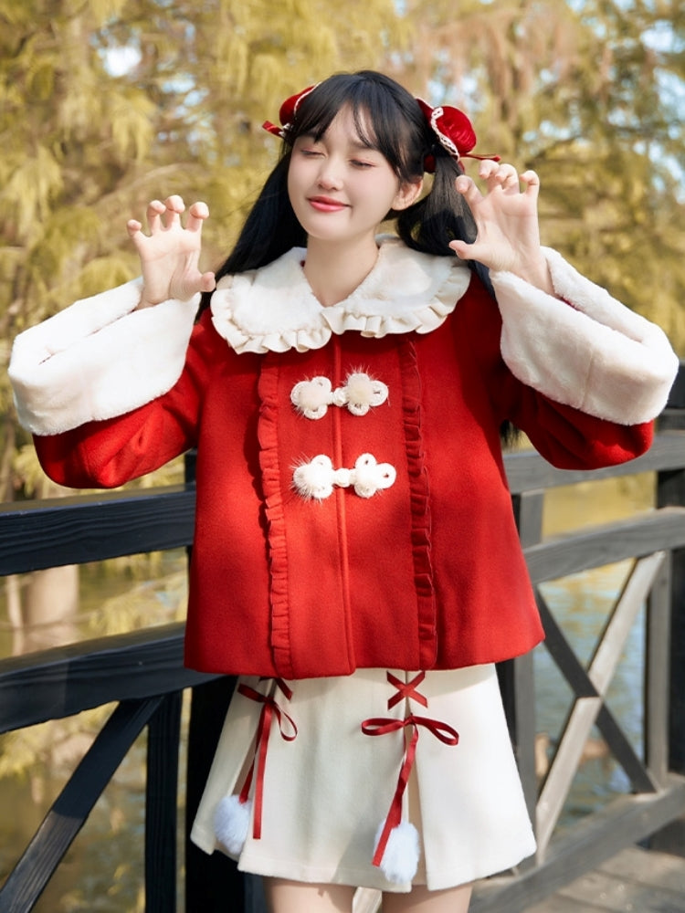 Chinese Style Red and White Two-Piece Set LAL0073