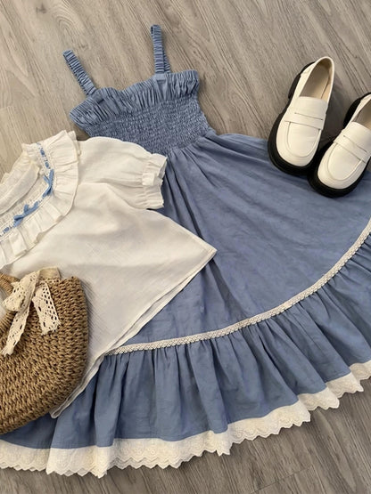 Frilly Light Blue Summer Dress LAL0034